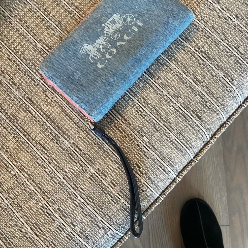 Coach Denim Blue Wristlet